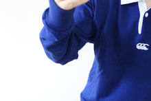 画像をギャラリービューアに読み込む, Canterbury OLYMPUS カンタベリー オリンパス 長袖 ラガーシャツ ポロシャツ ブルー 古着