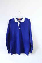 画像をギャラリービューアに読み込む, Canterbury OLYMPUS カンタベリー オリンパス 長袖 ラガーシャツ ポロシャツ ブルー 古着
