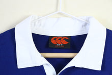 画像をギャラリービューアに読み込む, Canterbury OLYMPUS カンタベリー オリンパス 長袖 ラガーシャツ ポロシャツ ブルー 古着