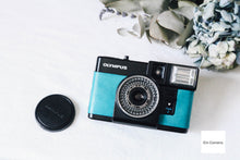 画像をギャラリービューアに読み込む, OLYMPUS PEN EF|朝行月🪼🌙フラッシュ付きハーフカメラ【完動品】世界に1台の手染めブルー✨