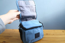 画像をギャラリービューアに読み込む, お洒落なカメラバッグ ブルー【新品】