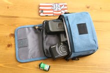 画像をギャラリービューアに読み込む, お洒落なカメラバッグ ブルー【新品】