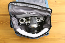 画像をギャラリービューアに読み込む, お洒落なカメラバッグ ブルー【新品】