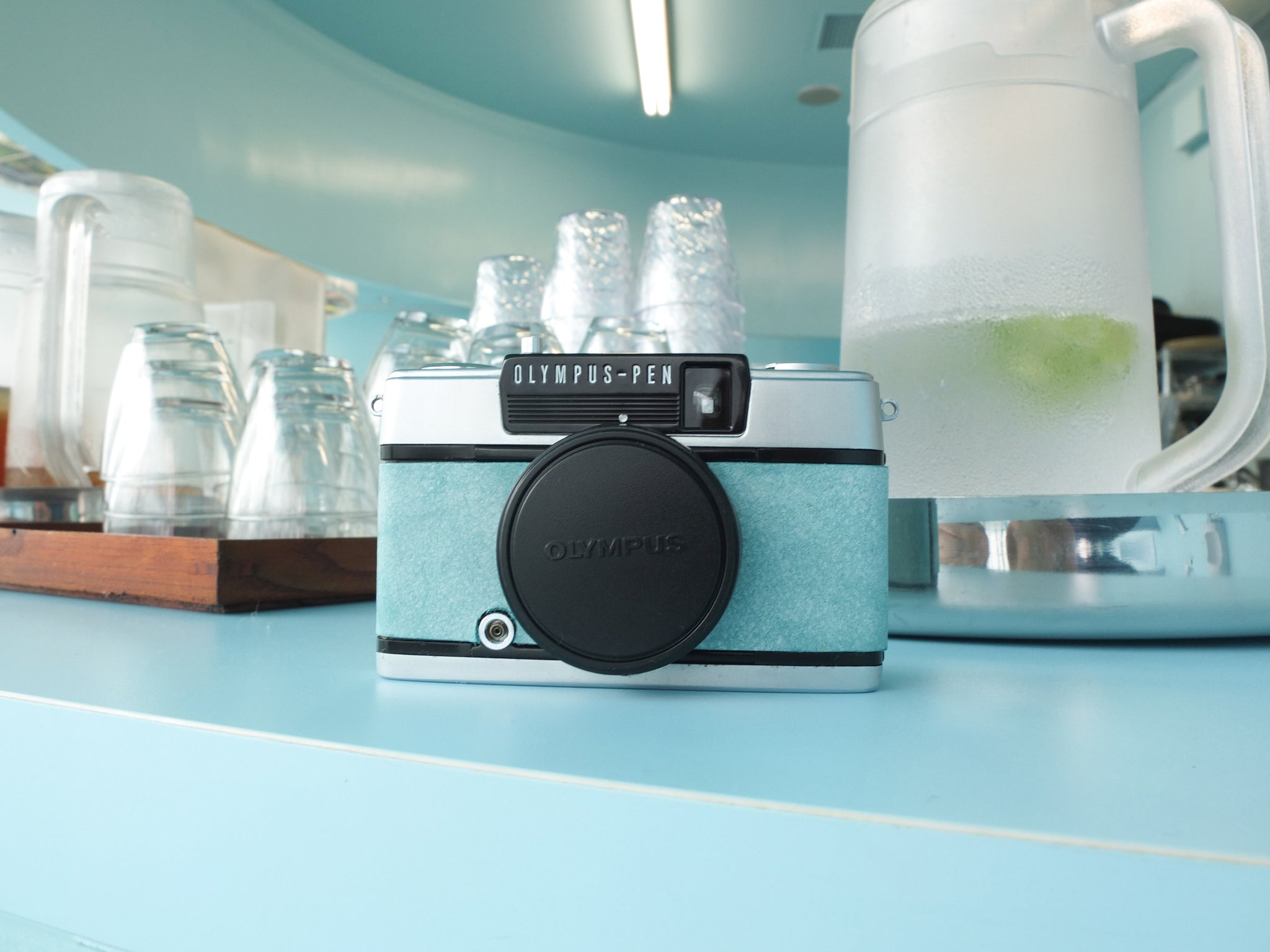 OLYMPUS PEN EE-3 Light blue world 🛁🌐 [Working item] Condition