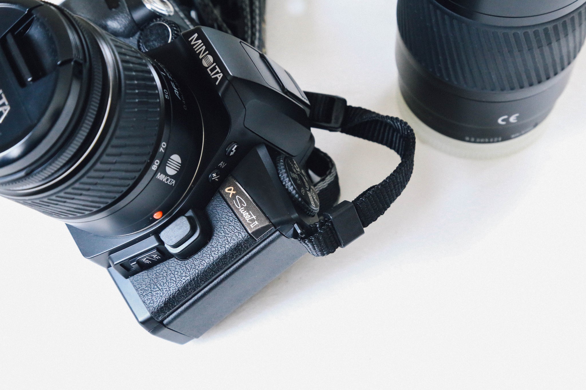 Minolta α Sweet II｜ブラック × ブラウンロゴ｜カメラバッグ&ズーム2 