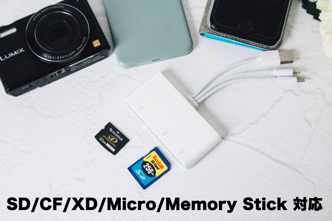 iPhone・Androidに直接データ転送❗️SD/XD/Micro/CF/MemoryStlck 特殊メモリーカードも対応❗️【新品】