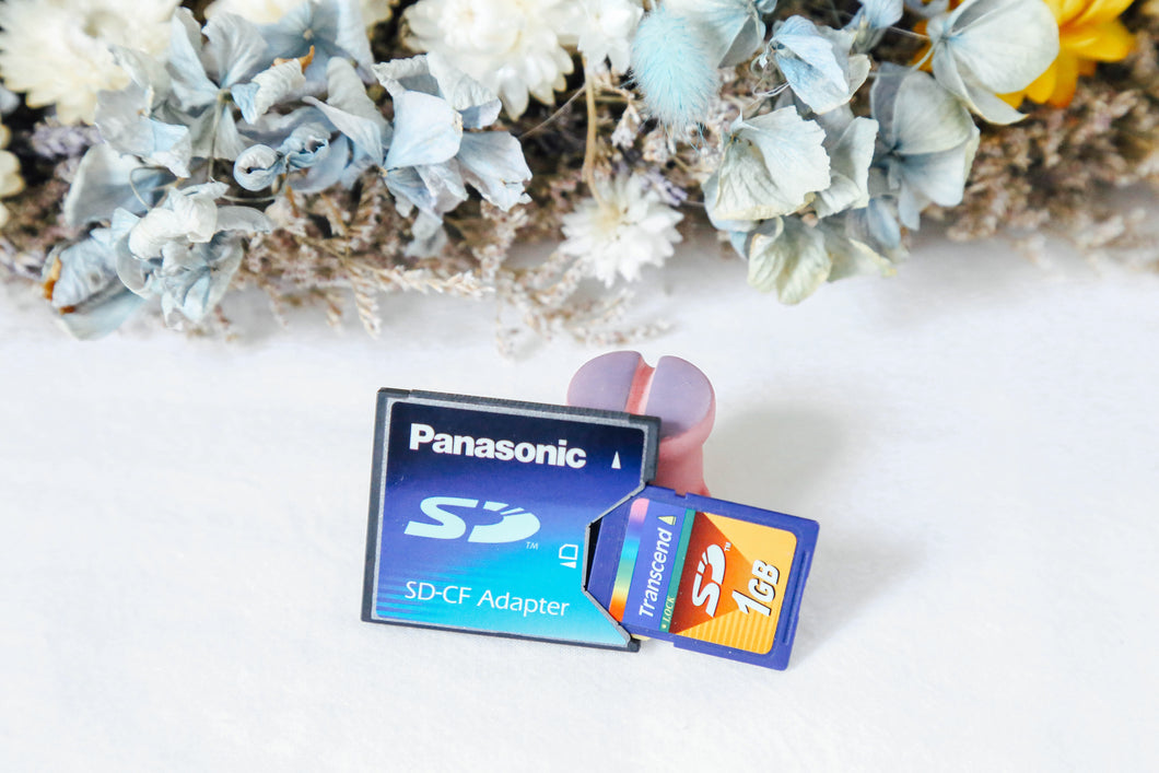 【日本製】Panasonic CFカードアダプター＋Transcend 1GB SDカードセット
