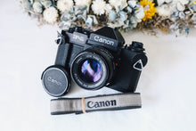 画像をギャラリービューアに読み込む, Canon New F-1 アイレベルファインダー ＆ New FD 50mm F1.4 セット + 純正ストラップ付き
