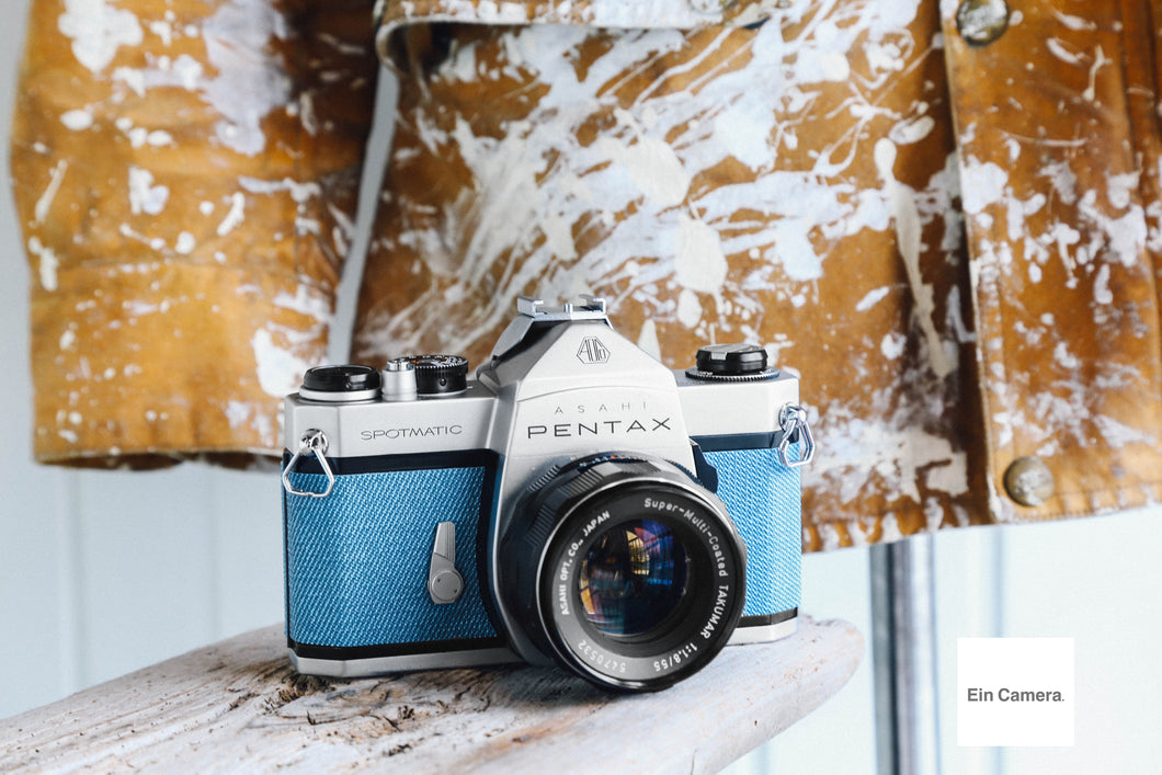 PENTAX SP(SV)ジーンズ生地👖【完動品】フィルム一眼レフカメラ&明るいタクマーレンズ付き❗️