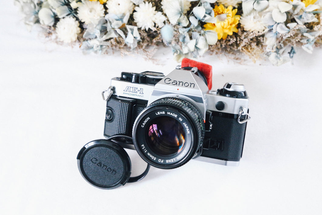 Canon AE-1 Program New FD50mmF1.4 人気なシルバーボディに王道の明るいレンズ付き✨【完動品】