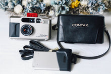 Load image into Gallery viewer, CONTAX T2 【完動品】【美品❗️】純正ハードケース&amp;データ（日付）バック(裏蓋）付き
