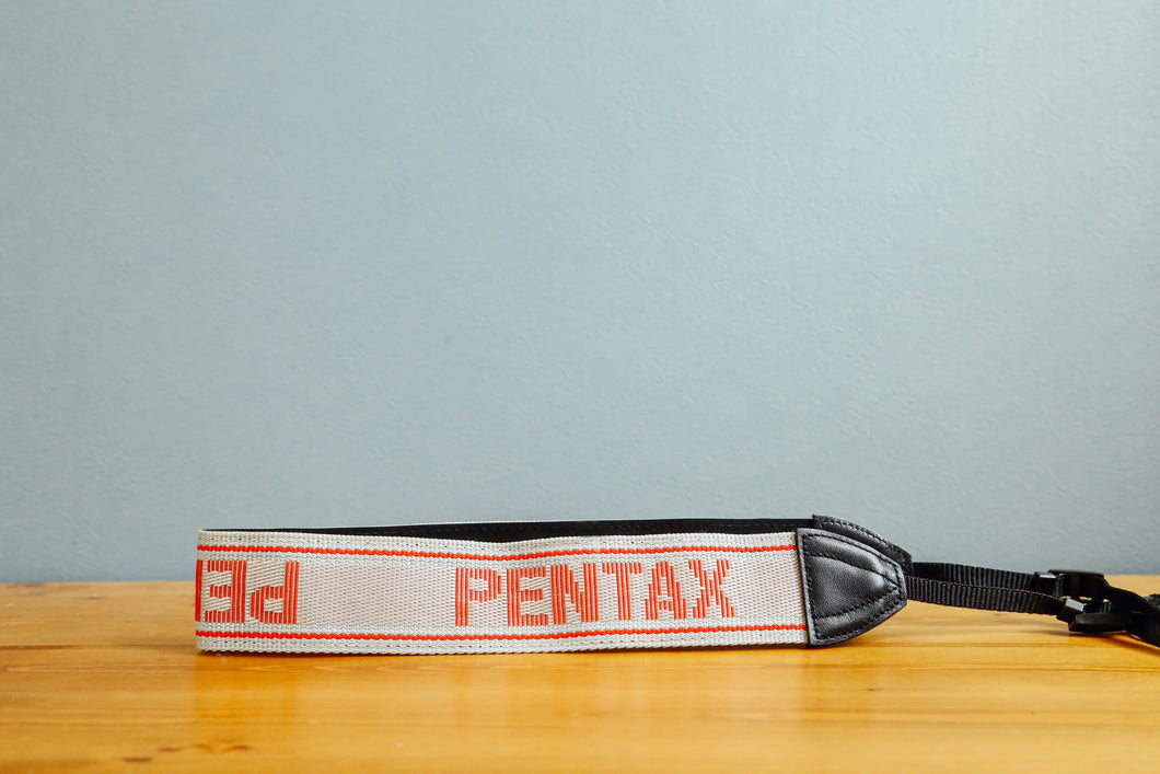PENTAX Silver x Red Vintage Strap
