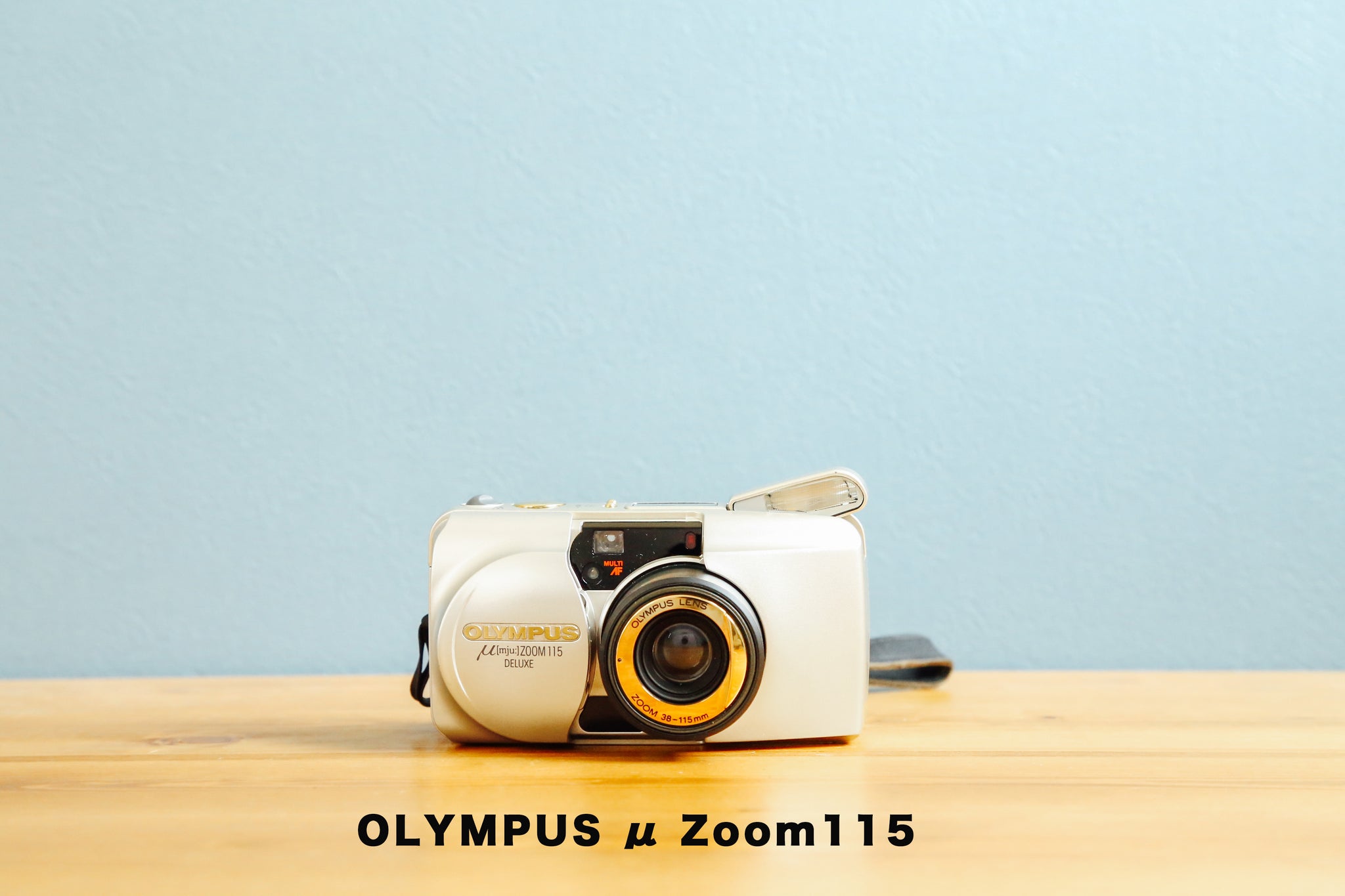 完動品・実写済 OLYMPUS μ zoom ミュー ブラックフィルムカメラ 電池付